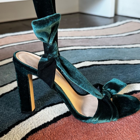ZARA Velvet Tie-Up Heels  - Size 38 - Picture 2 of 5